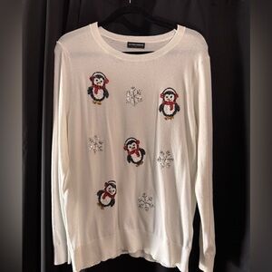 White Penguin Holiday Sweater